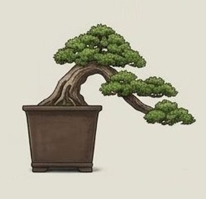 Han-Kengai bonsai style example